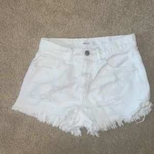 Cello denim white jean shorts